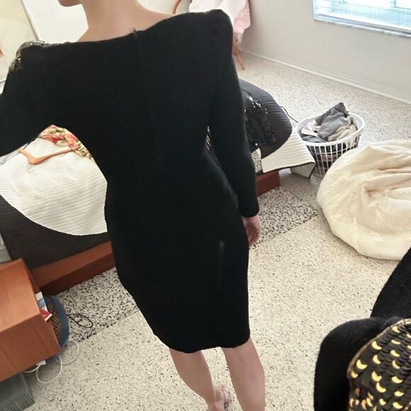 Pat Sandler  Wellmore Saks Fifth Ave knitting sweater beaded embellished dress 8 - Picture 3 of 9